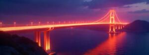 Futuristic glowing bridge symbolizing trust and brand authority
