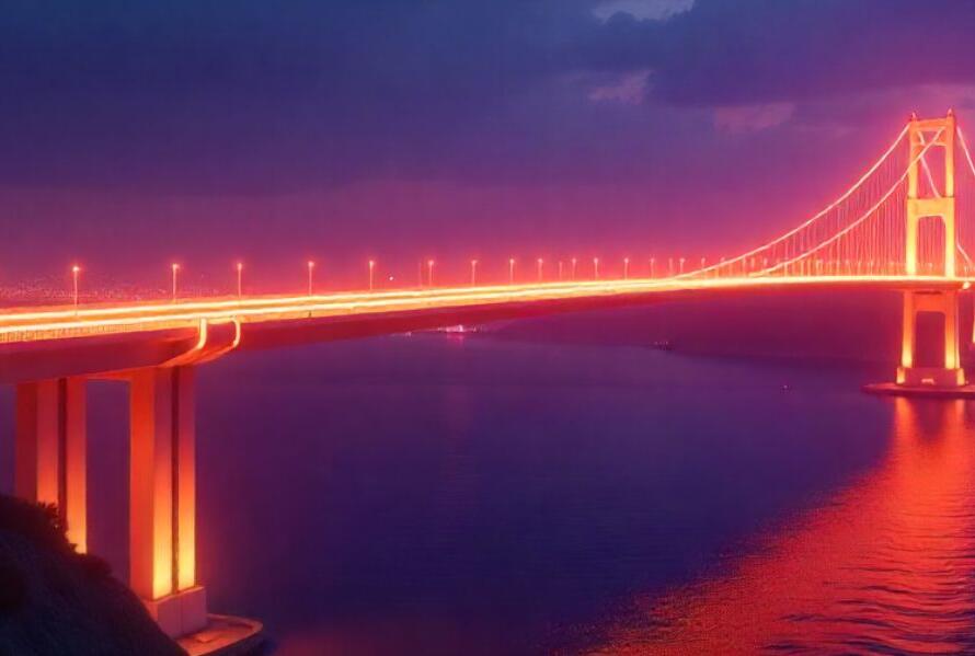 Futuristic glowing bridge symbolizing trust and brand authority