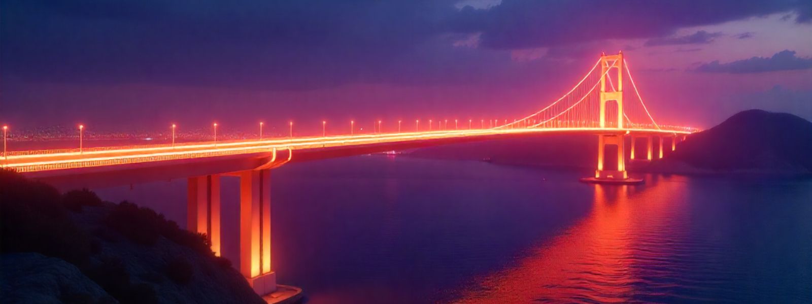 Futuristic glowing bridge symbolizing trust and brand authority