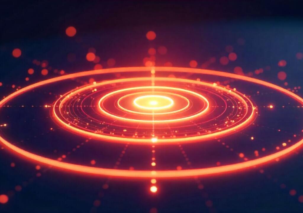 Concentric glowing circles symbolizing resonance of thought leadership.