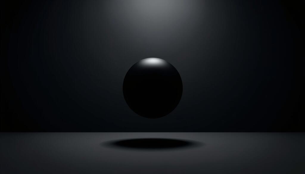 Minimalist dark orb suspended in controlled space, representing governance, authority, and strategic oversight.