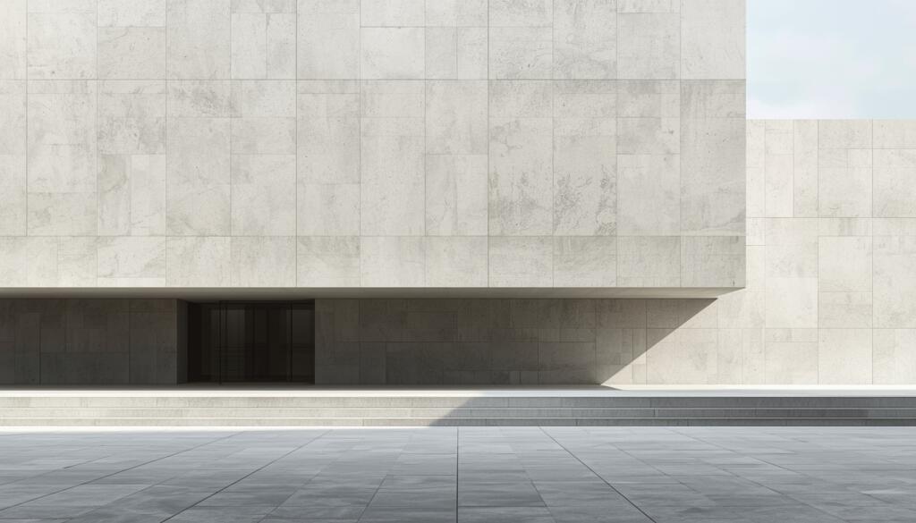 Minimalist architectural façade expressing brand authority, permanence, and executive-level strategic leadership.