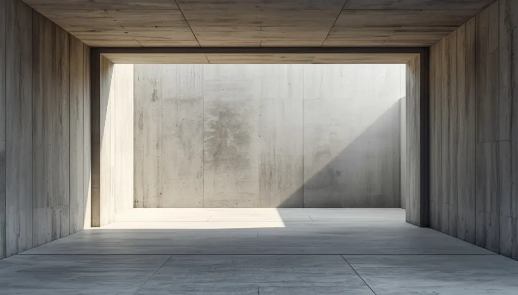 Minimalist architectural space framing intentional emptiness to symbolize strategic restraint and direction before action