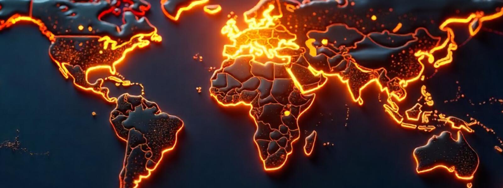 3D digital globe with golden spotlight highlighting one region, symbolizing global expansion and brand relevance.